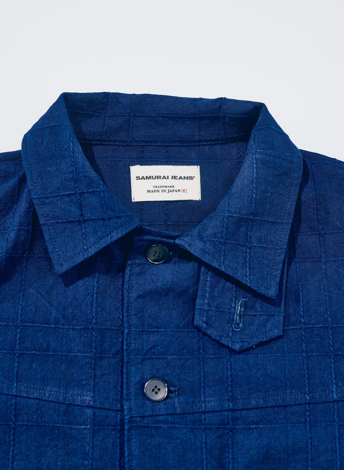 SJSJK26-ARS (Indigo Sashiko Lattice Dobby Jacket)
