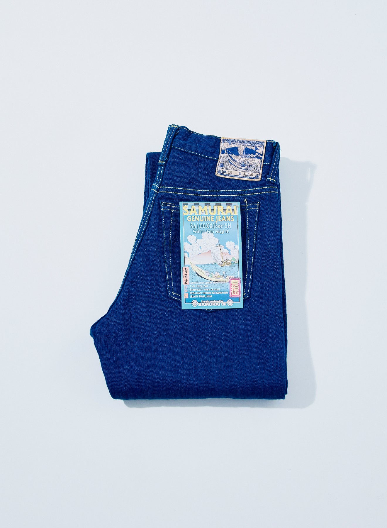 S6100XX15oz-SH 青海波スリムストレートジッパーモデル – SAMURAI