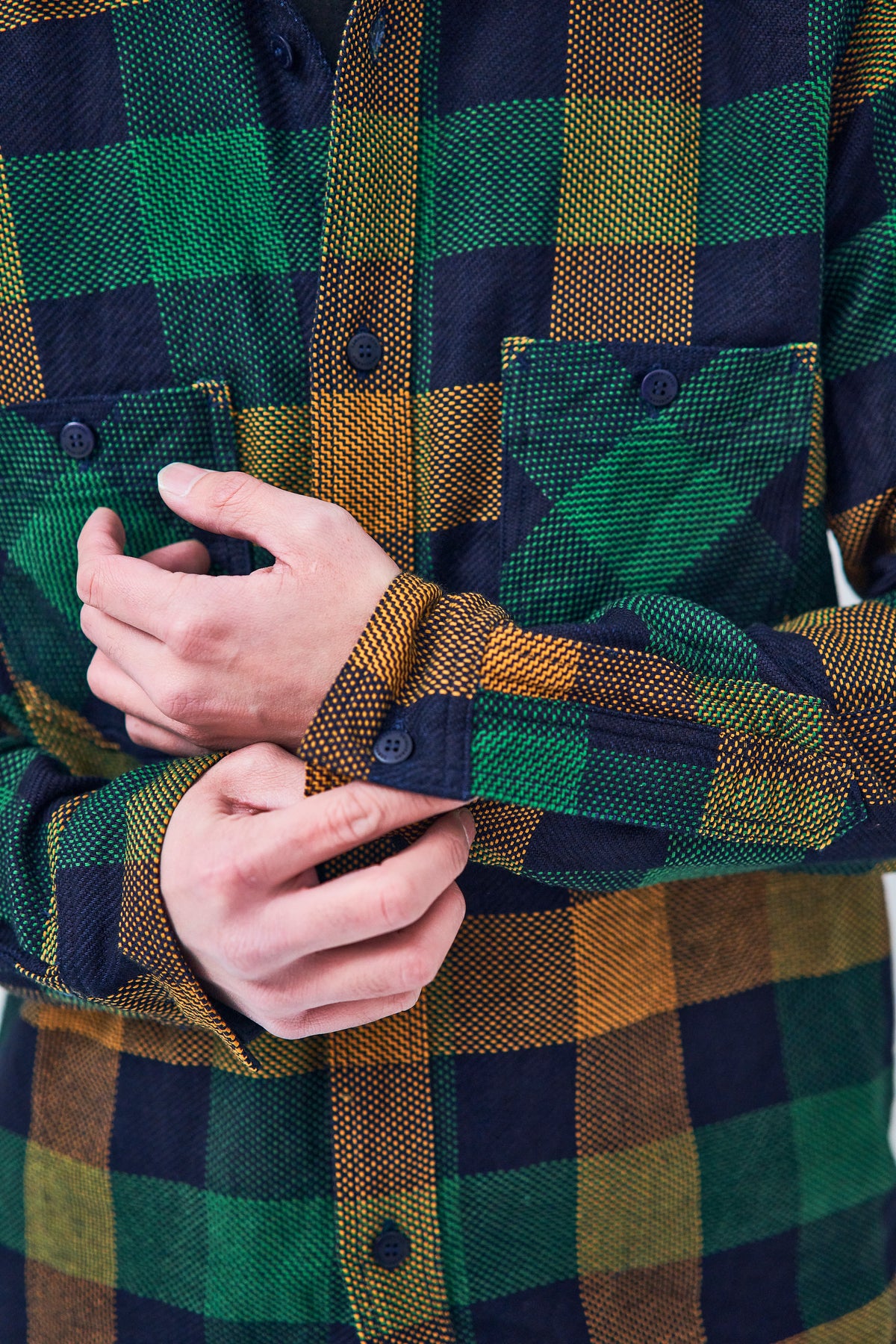 SIN24-01 Rope-Dyed Indigo Heavy Flannel Work Shirt | SAMURAI JEANS