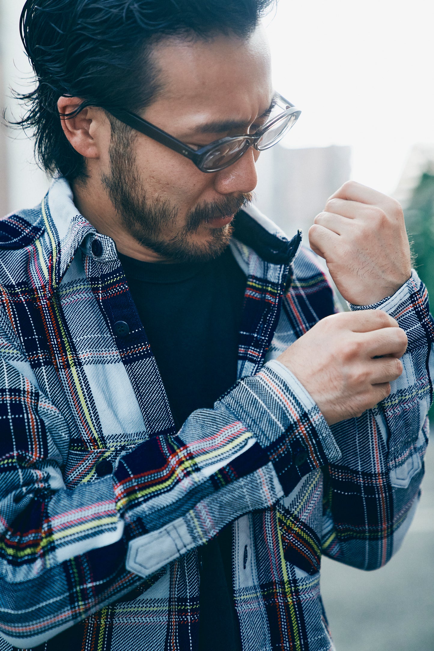 SIN24-02 Rope indigo heavy flannel work shirt