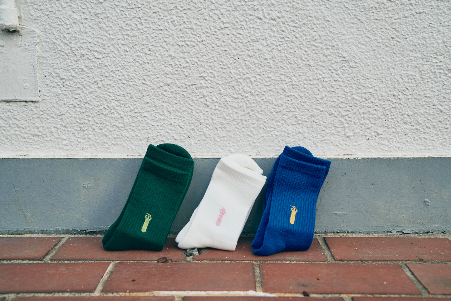 SJKS24-ORG 刺繍オーガニックコットンソックス