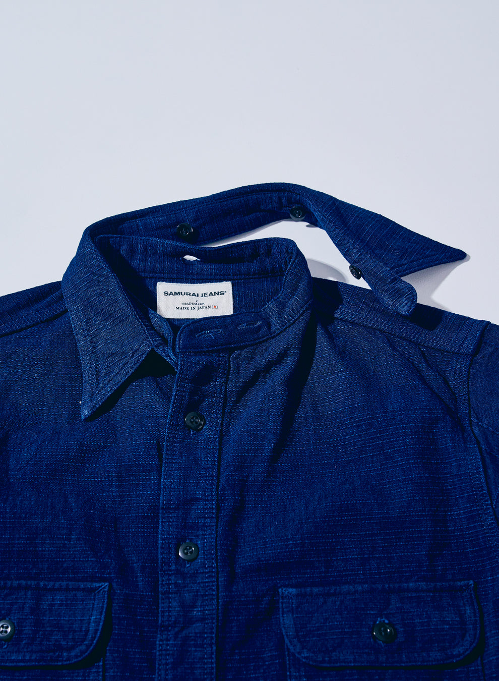SSS25-YRC 藍襟脱着切り替えシャツ – SAMURAI JEANS ONLINE STORE