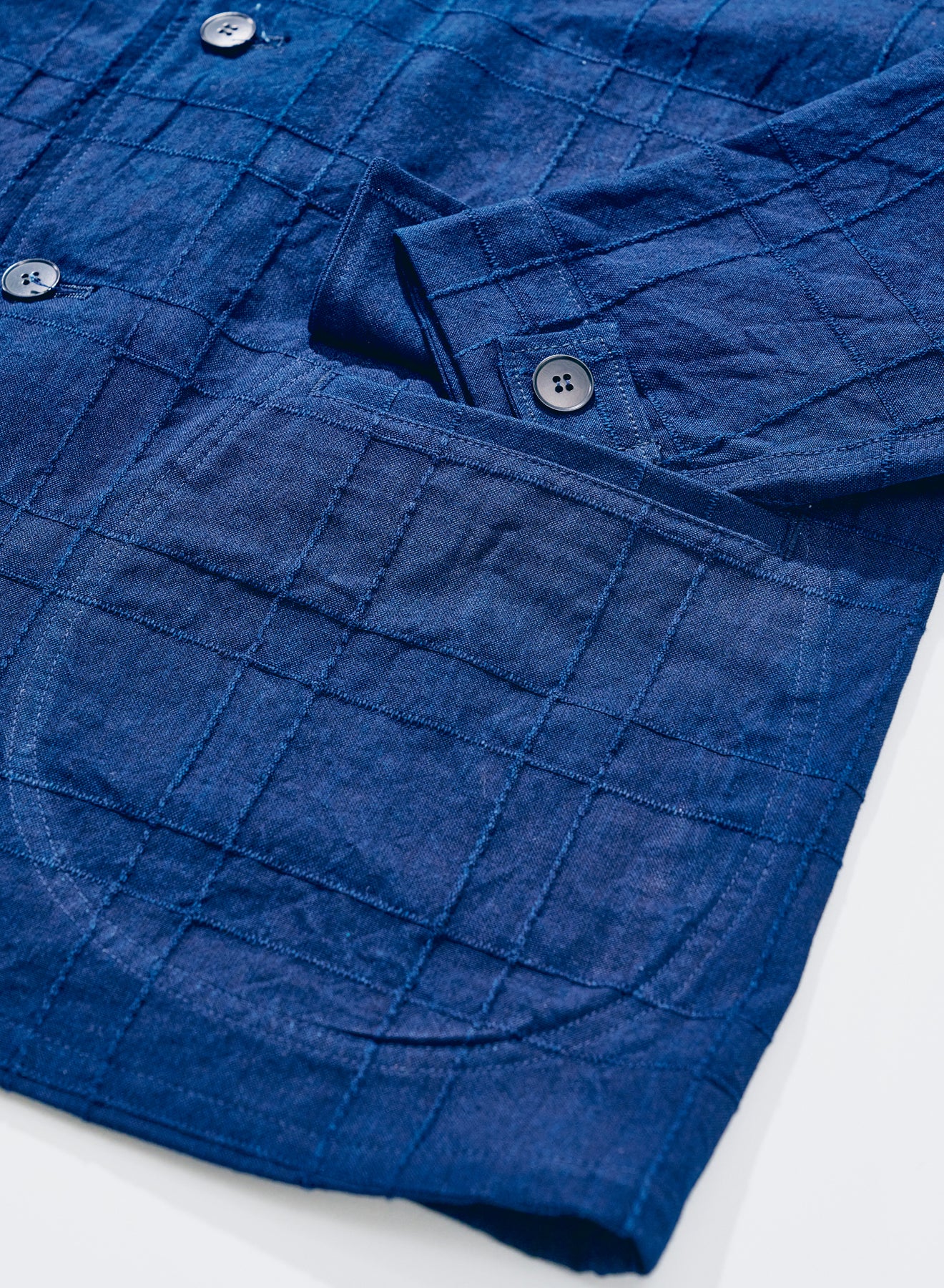 SJSJK26-ARS (Indigo Sashiko Lattice Dobby Jacket)