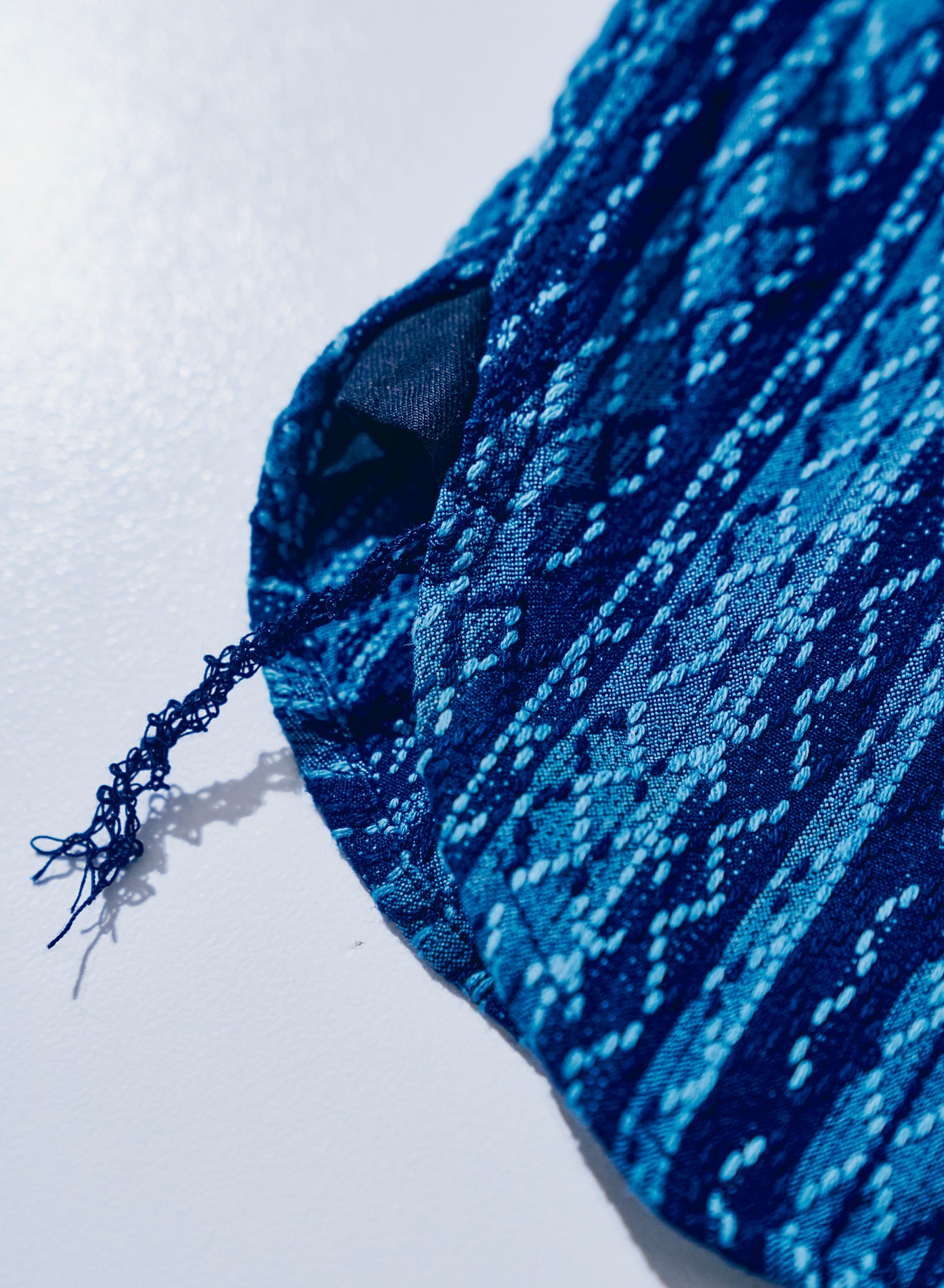 SSS25-SKS 藍刺し子ストライプシャツ