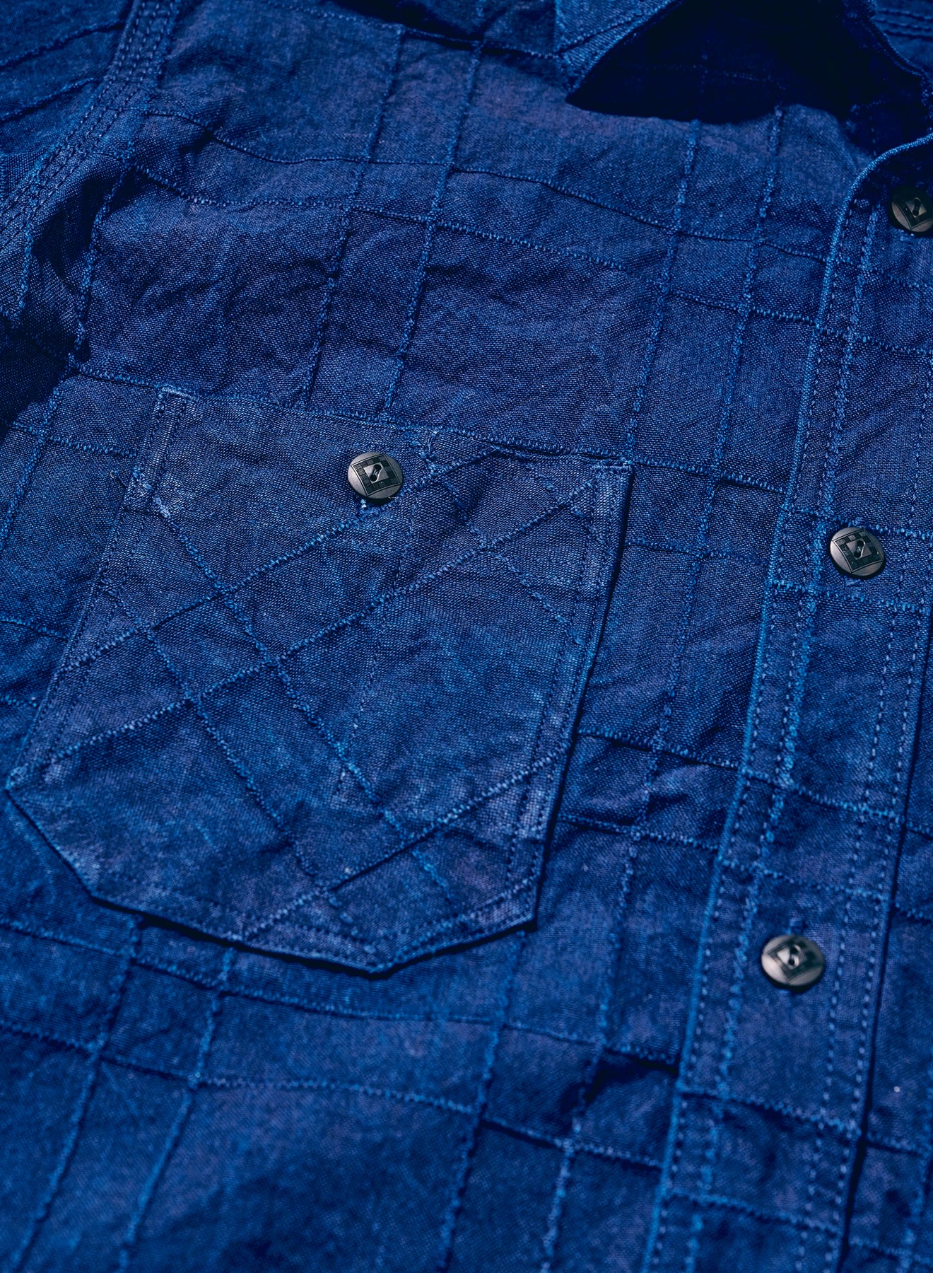 SSS26-ARS (Indigo Sashiko Lattice Dobby Work Shirt )