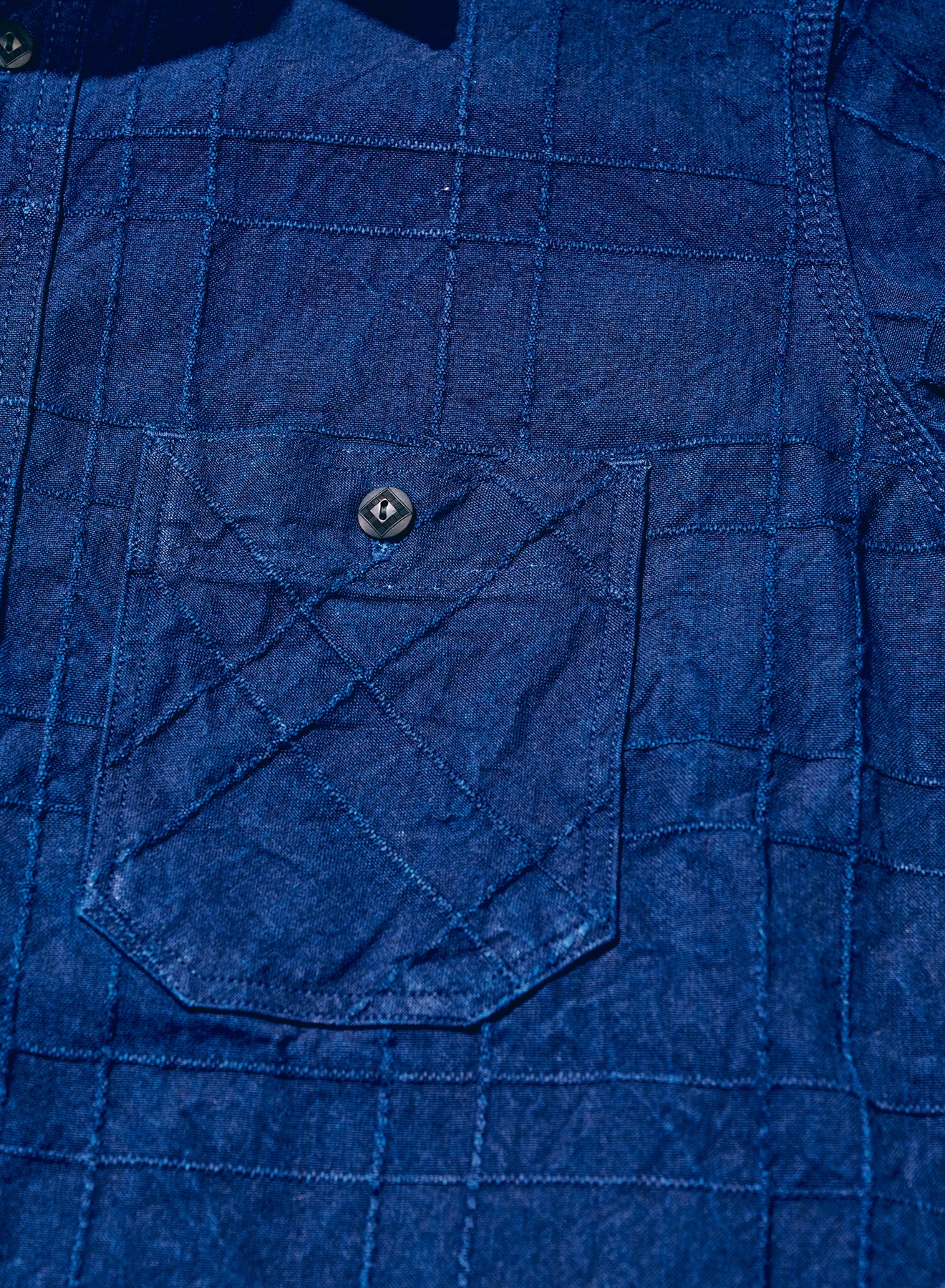 SSS26-ARS (藍刺し子ラティスドビーワークシャツ) – SAMURAI JEANS