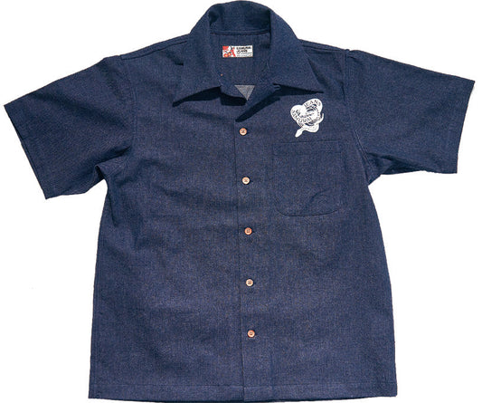 "MUSHA-E" PRINTED DENIM SHIRT
