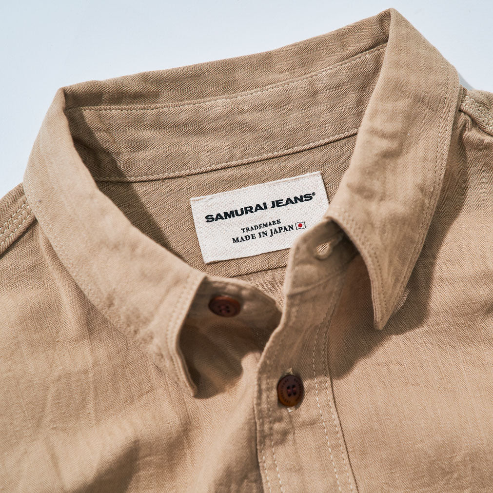 SJCBS24-HB  SELVEDGE HERRINGBONE SHIRT