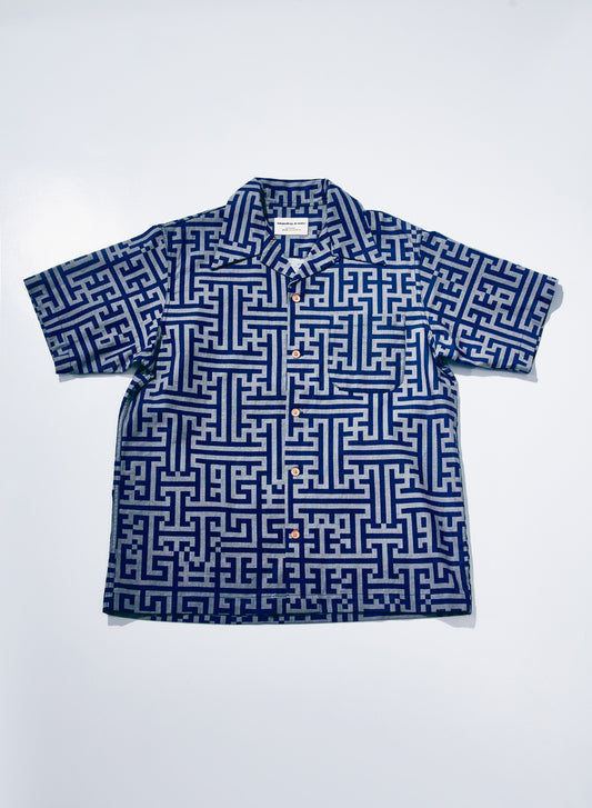 SSA26-02 (Geometric Pattern Aloha Shirt)