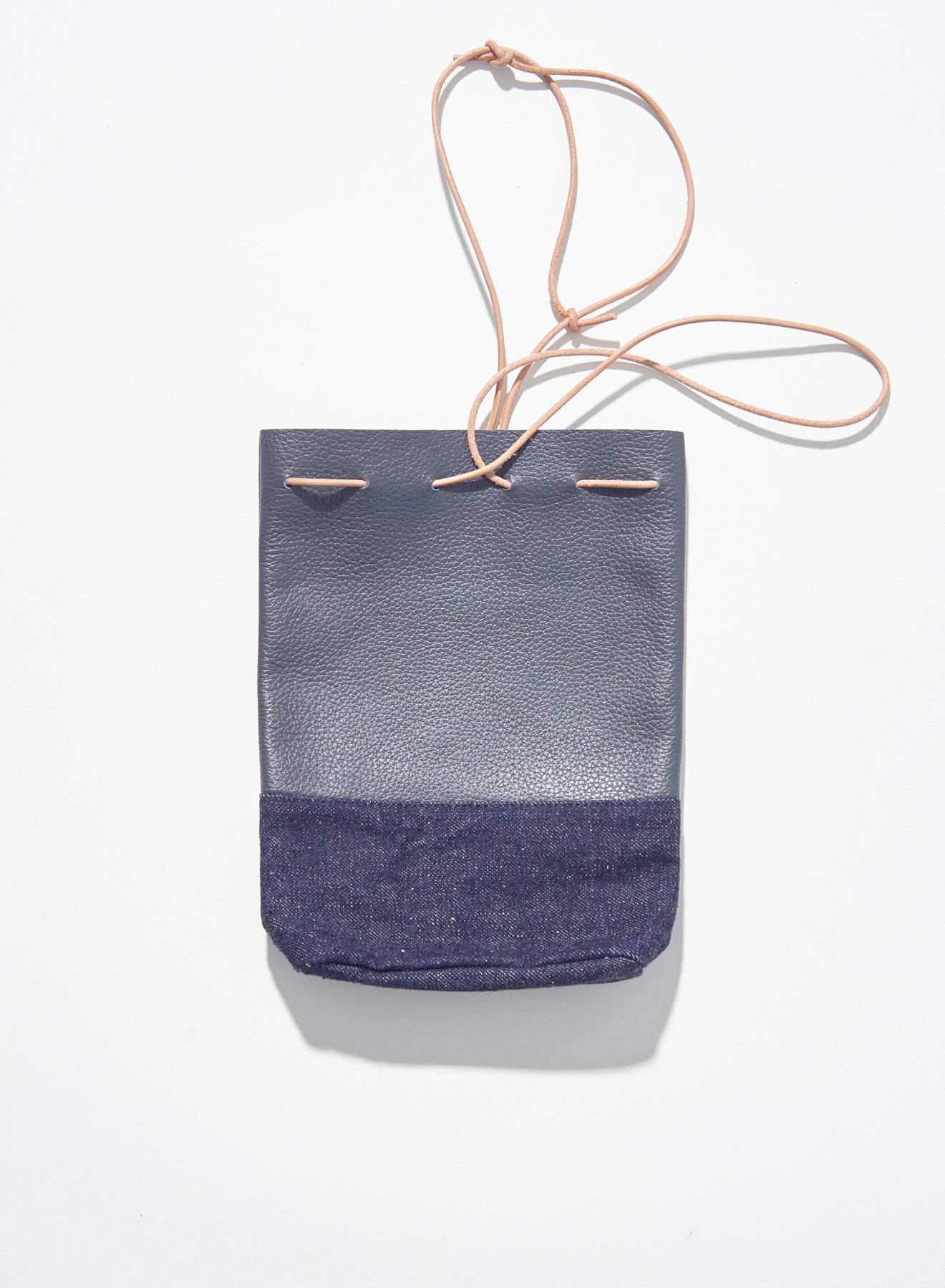 SJRDP25 デニムレザー巾着