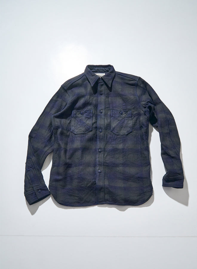 SIN24-03 Rope Dyed Indigo Flannel Shirt