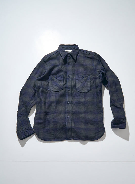 SIN24-03 Rope Dyed Indigo Flannel Shirt