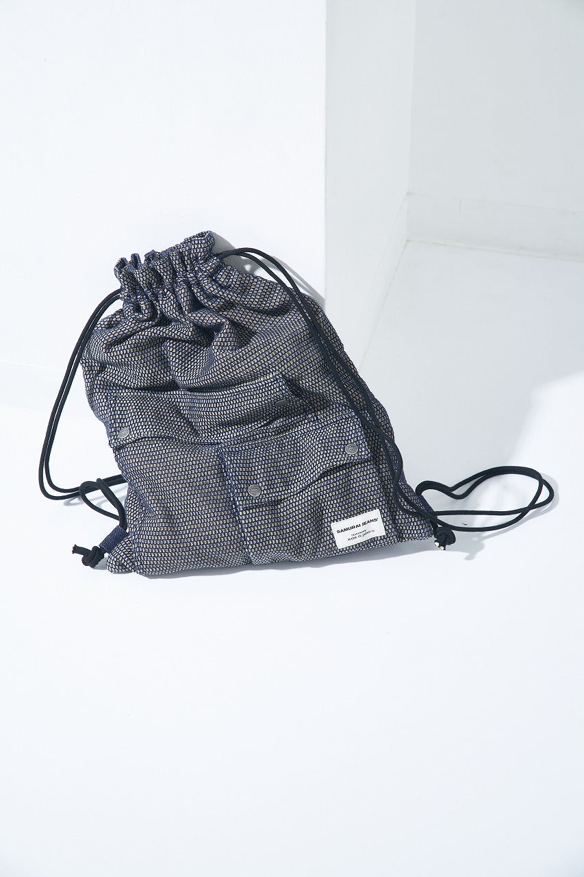 SJBP26-NRS (Noragi Sashiko Drawstring Bag)