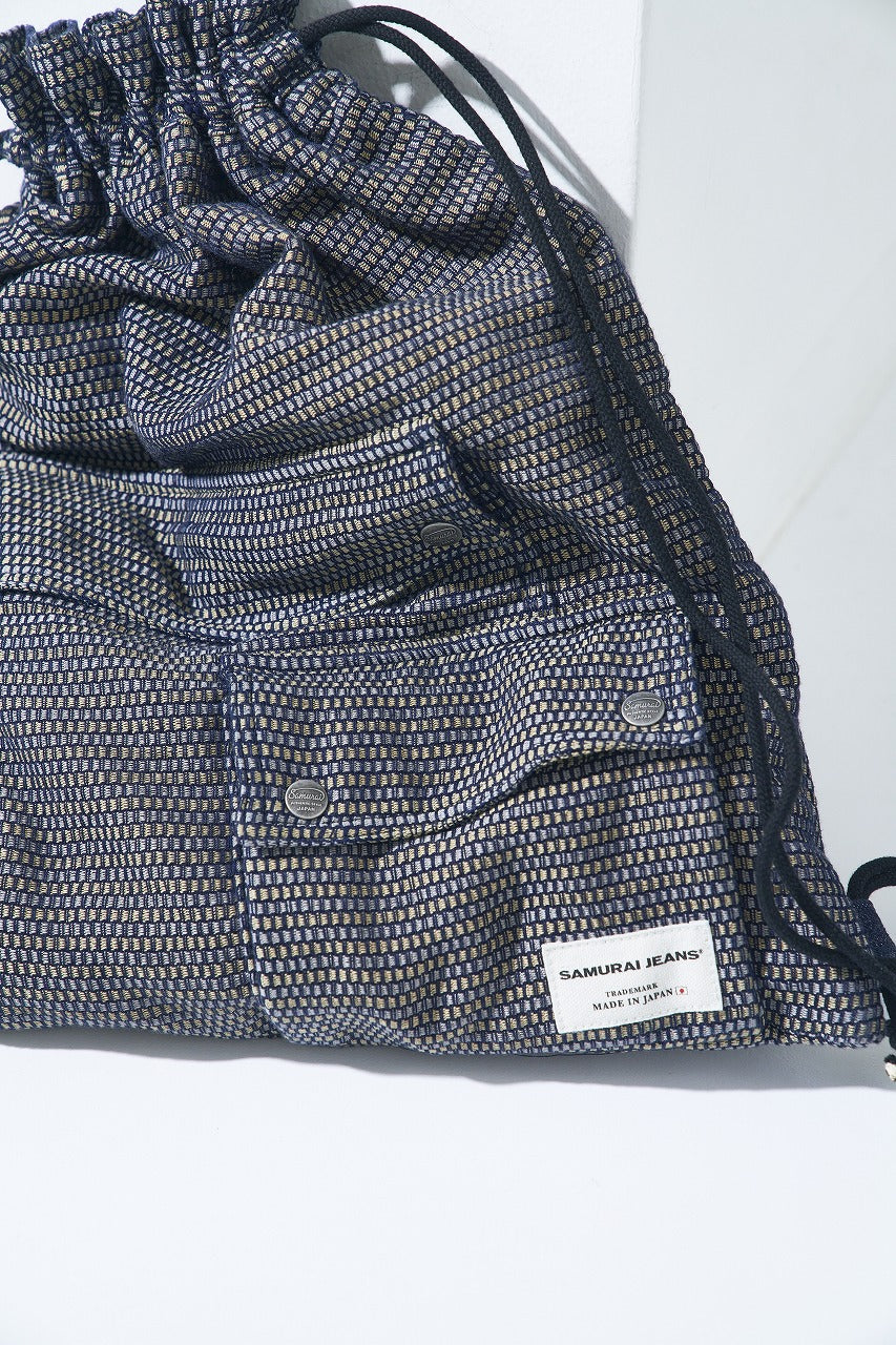 SJBP26-NRS (Noragi Sashiko Drawstring Bag)
