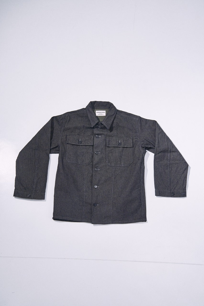 SJFJK26-BOB (Black on Blue Herringbone Field Jacket)