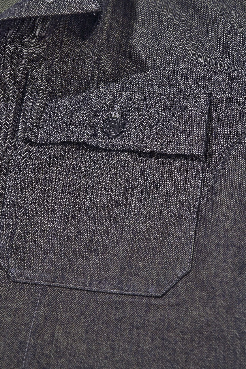 SJFJK26-BOB (Black on Blue Herringbone Field Jacket)