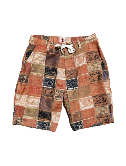 SJSP23-PC PRINTED LEATHER PATCH EZ SHORTS
