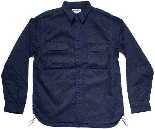 SSS25-01 INDIGO SNAKE JACQUARD WORK SHIRT