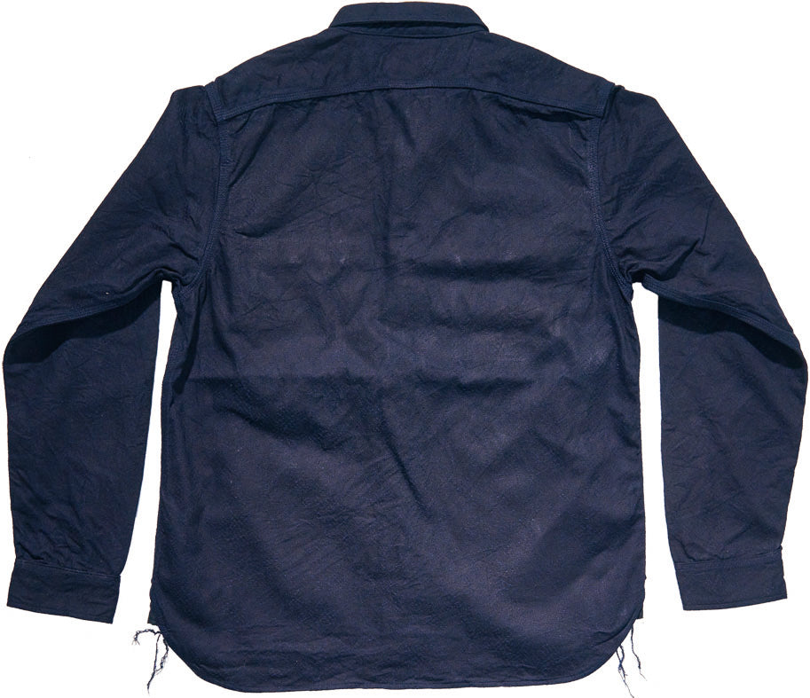 SSS25-01 INDIGO SNAKE JACQUARD WORK SHIRT