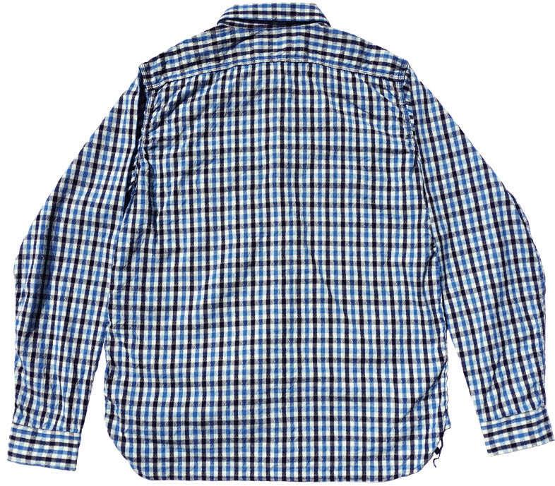 SSS25-CS NATURAL INDIGO SASHIKO GINGHAM CHECK WORK SHIRT – SAMURAI