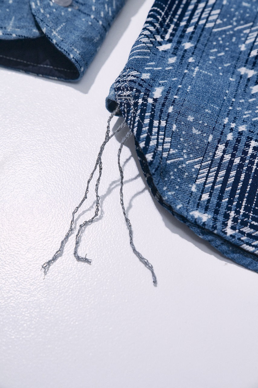 SSS26-YBC (Indigo-dyed Snow Ombre Check Pattern Work Shirt)