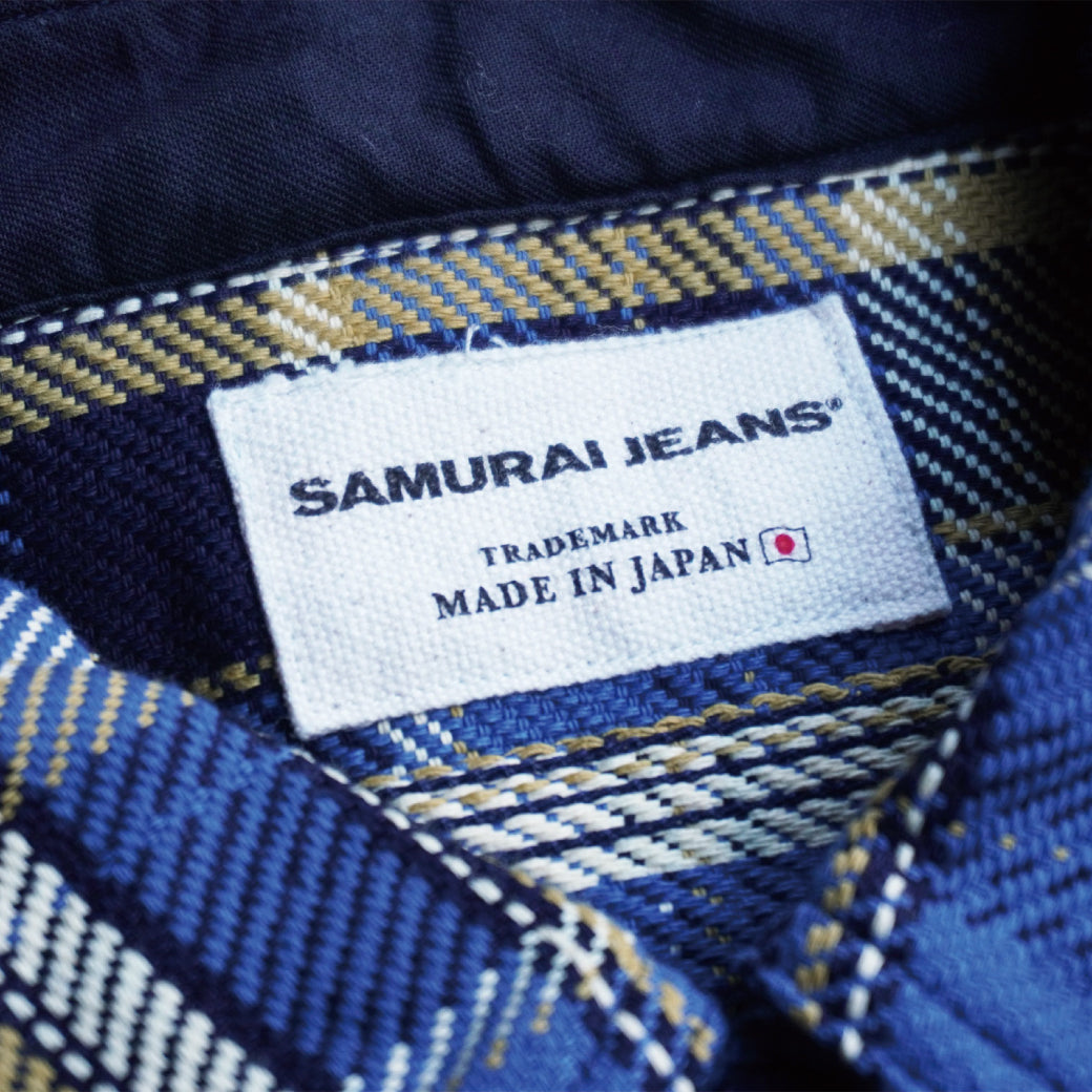 SIN23-01 Ropedye Indigo Heavy Flannel Work Shirt