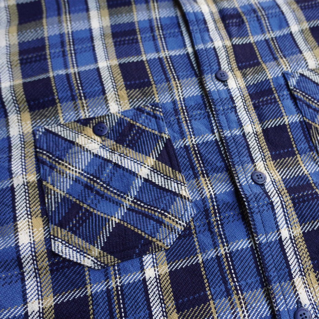 SIN23-01 Ropedye Indigo Heavy Flannel Work Shirt