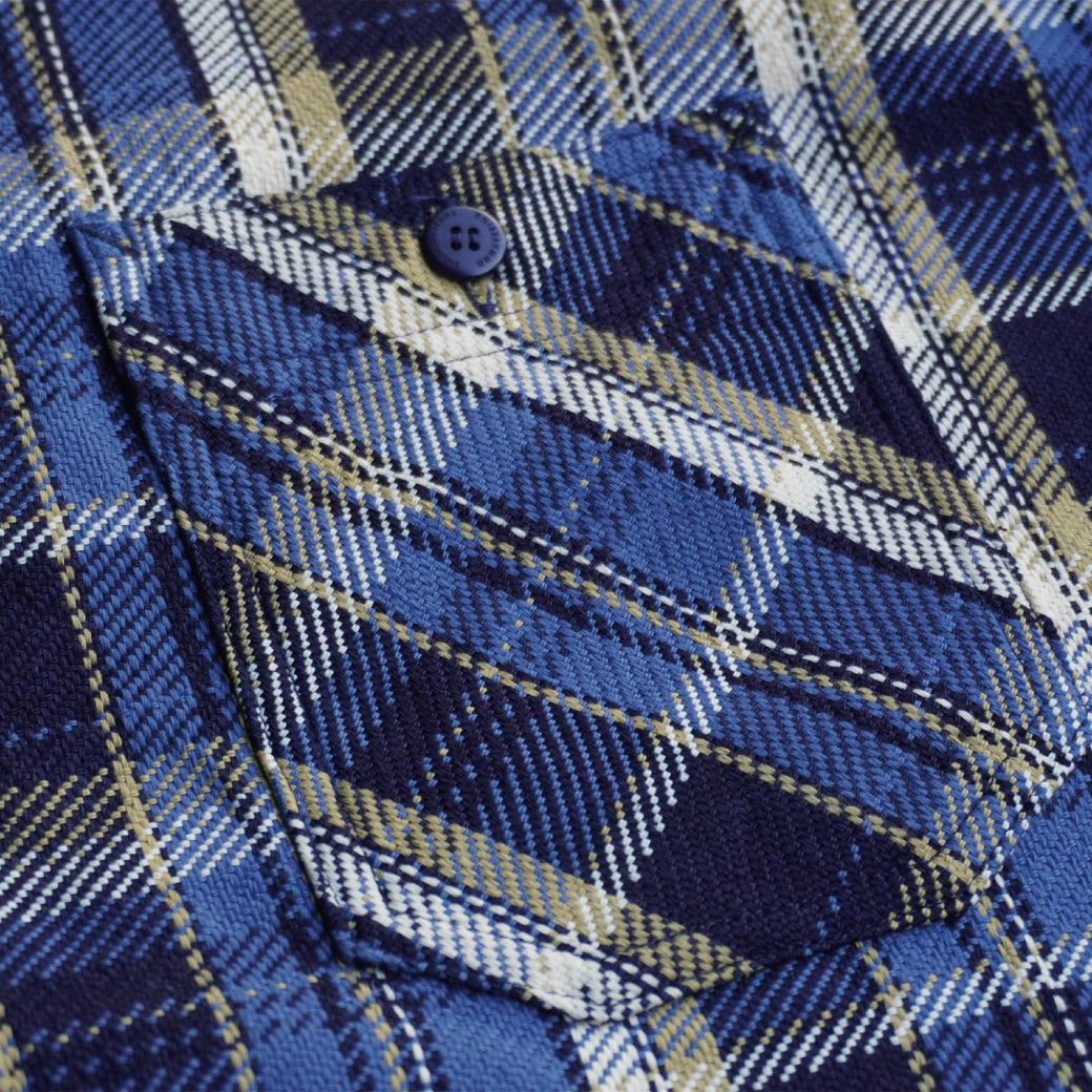 SIN23-01 Ropedye Indigo Heavy Flannel Work Shirt