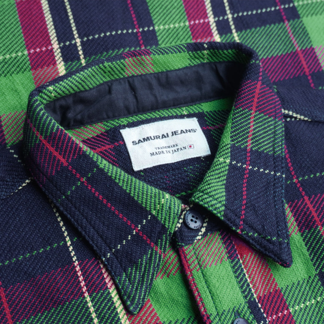 SIN23-01 Ropedye Indigo Heavy Flannel Work Shirt