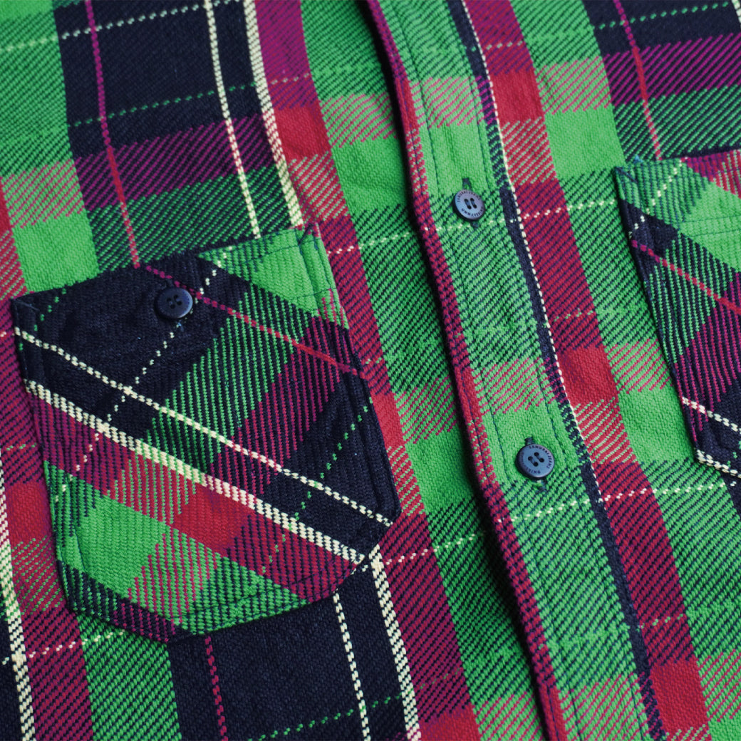 SIN23-01 Ropedye Indigo Heavy Flannel Work Shirt