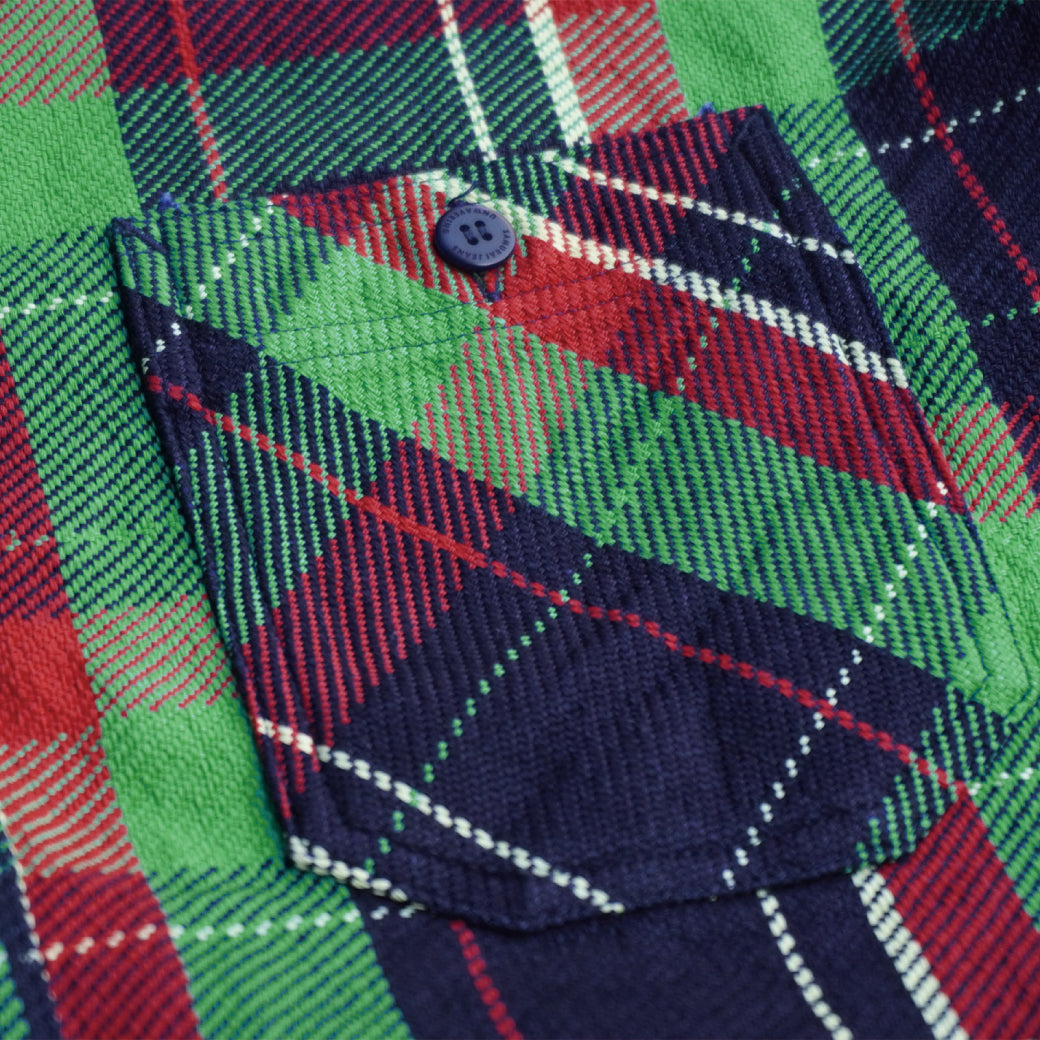 SIN23-01 Ropedye Indigo Heavy Flannel Work Shirt