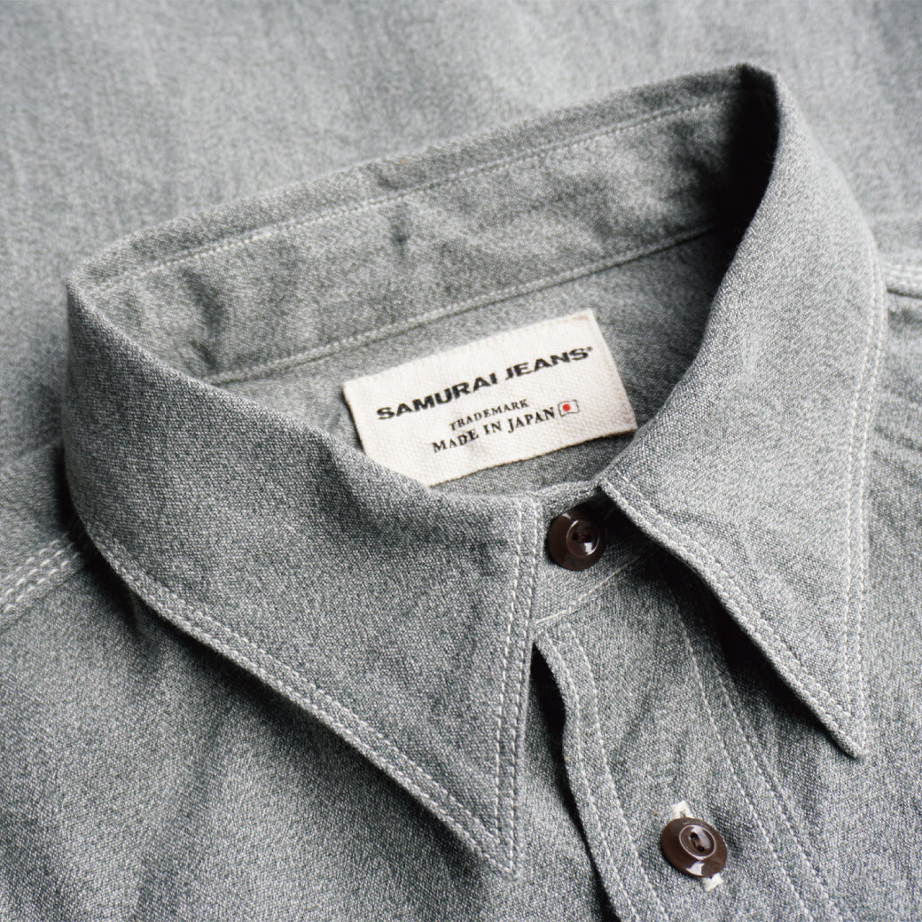 SJCBS23 Twisted Heather Selvedge Chambray Shirt