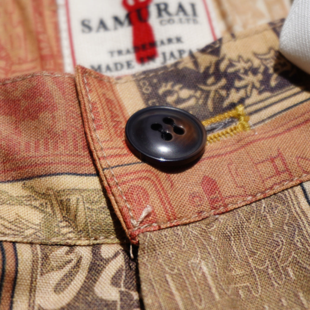 SJSP23-PC パッチ総柄生地イージーショーツ